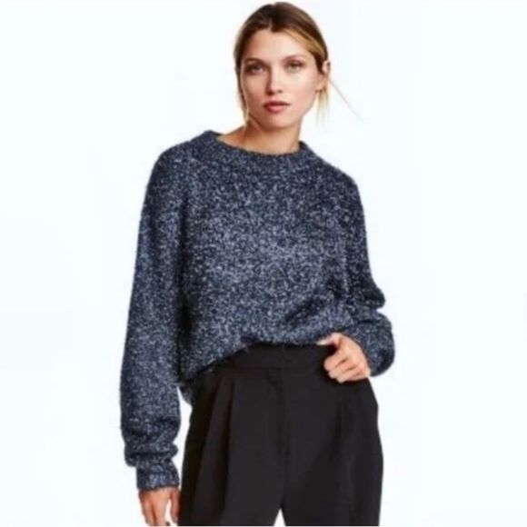 H&M Sweaters - H&M Dark Blue Sparkle Eyelash Knit Sweater